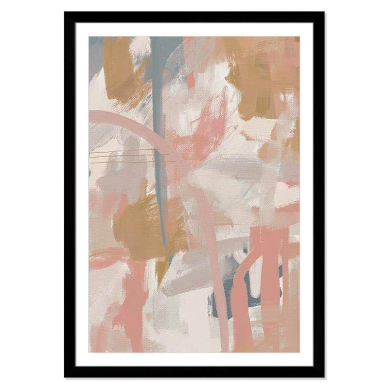Carmelo Norah Spring Colors Framed On Paper by Leah Straatsma Print, Black Cube Frame Matted, 49" H x 35" W x 1.25" D