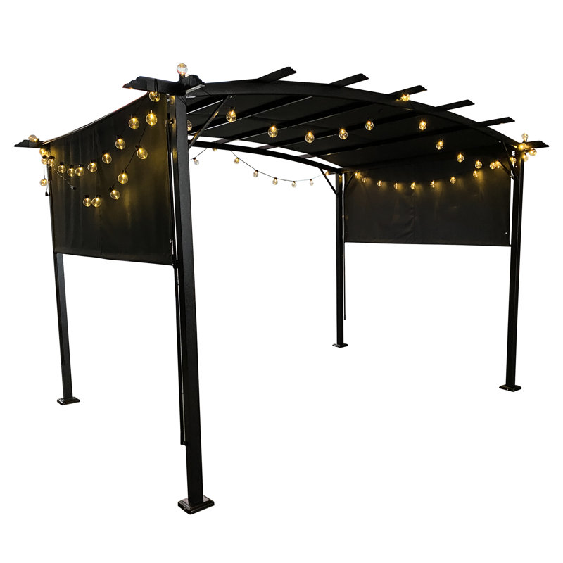 12X9 Ft Outdoor Gazebo - Retractable Canopy, Steel Frame For Backyard Barbecues Pergola Ft, Shade Canopy Family Outings And Entertaining