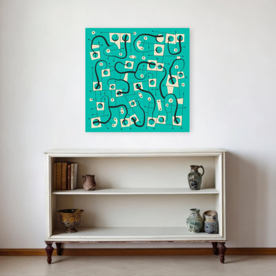 «Retro Geometric Connections», reproduction d'art géométrique moderne abstraite