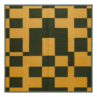 Tapis vert à carreaux lavable à la machine