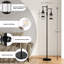 Lampe sur pied 66,3 po en métal de style rétro avec base en marbre et ampoules à intensité variable