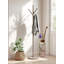 Hand-Finished Chamari Ceramic Umbrella Stand - 18" H Freestanding Design with Vintage Distressed Finish, Ideal for Home Décor or Flowers
