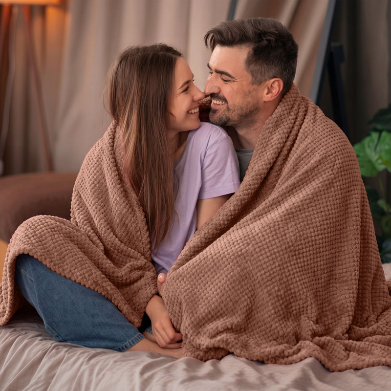 Vellux Plush Texture Blanket, Twin, Copper