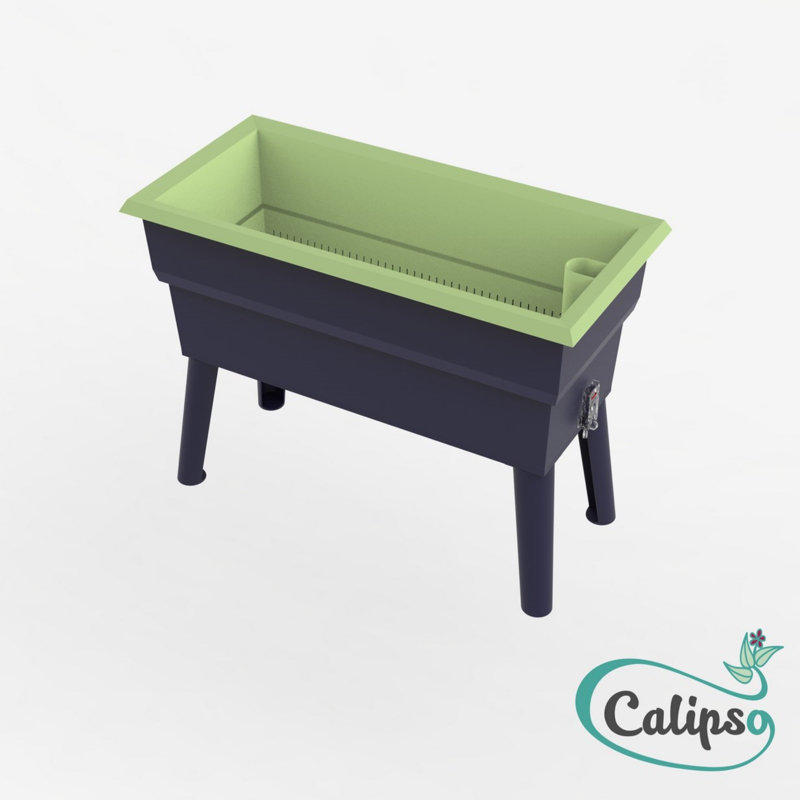 Planter, 50cm H x 81cm W x 39cm D, Grey/Lime Green