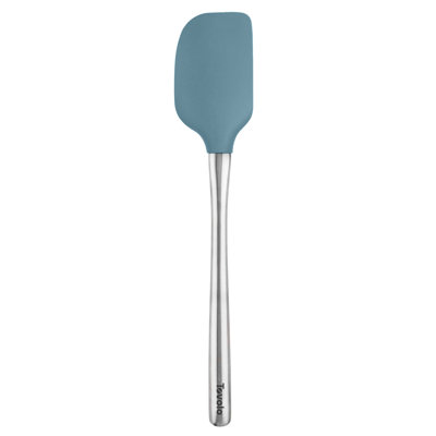 Tovolo Flex-Core Silicone Spatula with Stainless Steel Handle for Cooking and Baking, Blue Slate