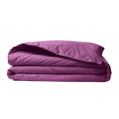 100% Cotton Ranforce Double Quilt Cover, Purple, 78.7 x 78.7 inches | 155 Thread Count, Button Closure | Machine Washable at 86°F | Soft and Durable Bedding for Luxurious Comfort and Easy Care