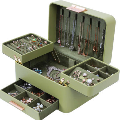 Beige 3 Layers Jewellery Organizer with Drawers,Jewellery Box