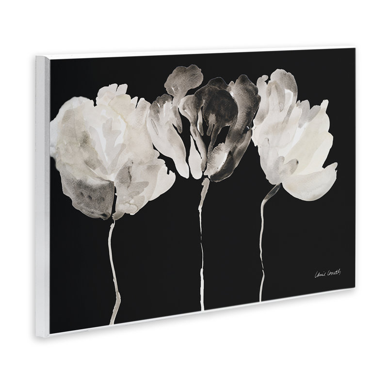 Trio de lumière sur plaque murale noire, design par Lanie Loreth, 13" H x 19" W