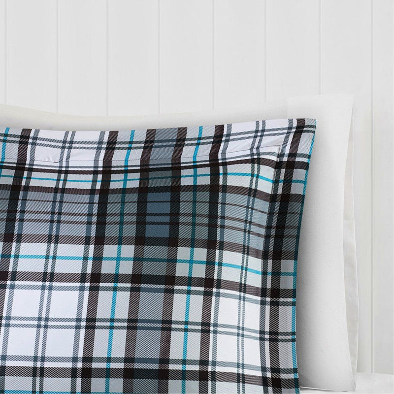Édredon toutes saisons pour lits simples TG, Twin/Twin XL Comforter + 2 Shams, Gris / bleu sarcelle