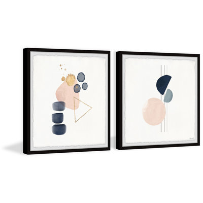 " Assorted Falling Shapes " by Marmont Hill 2 - Pieces