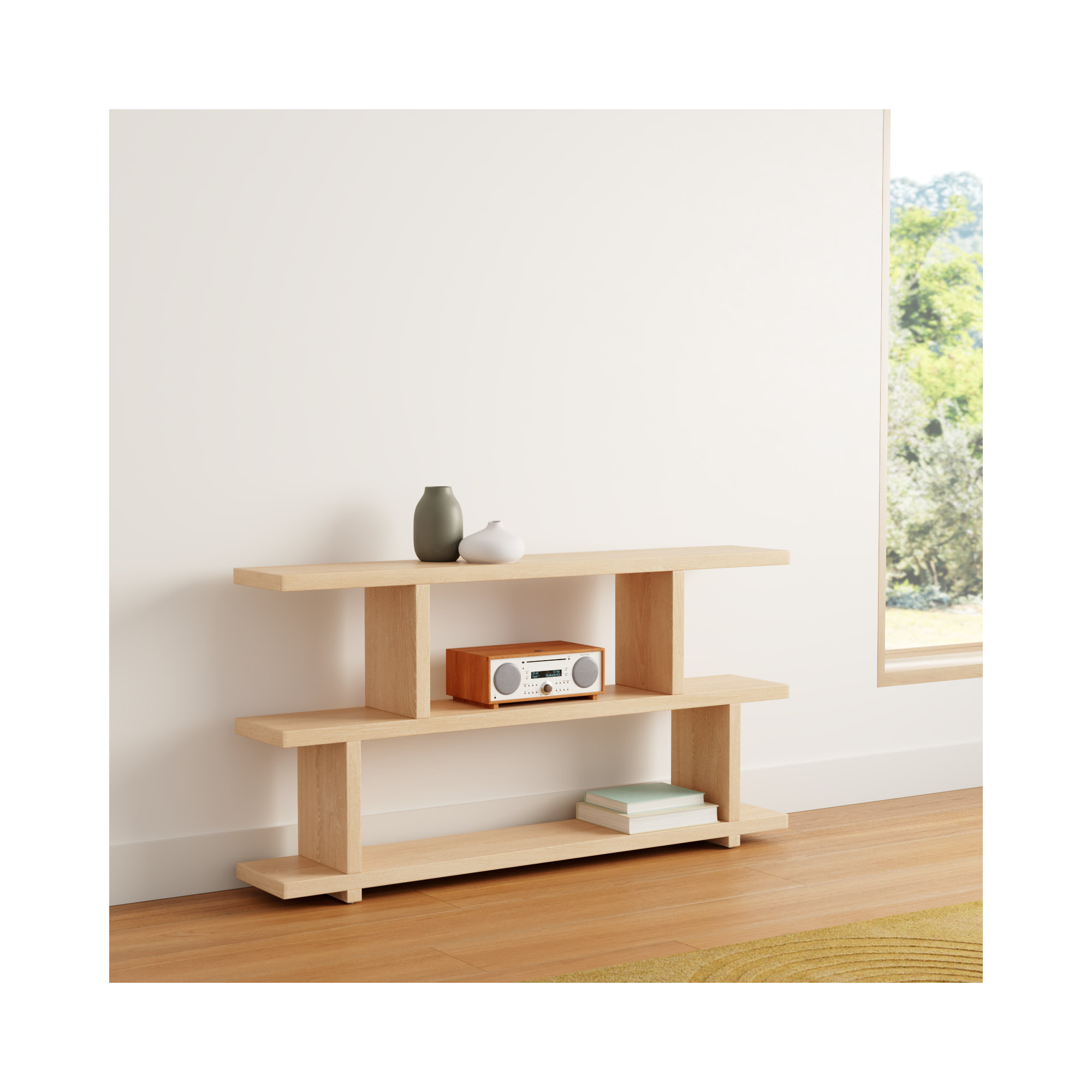Annora Wide Bookcase, Natural