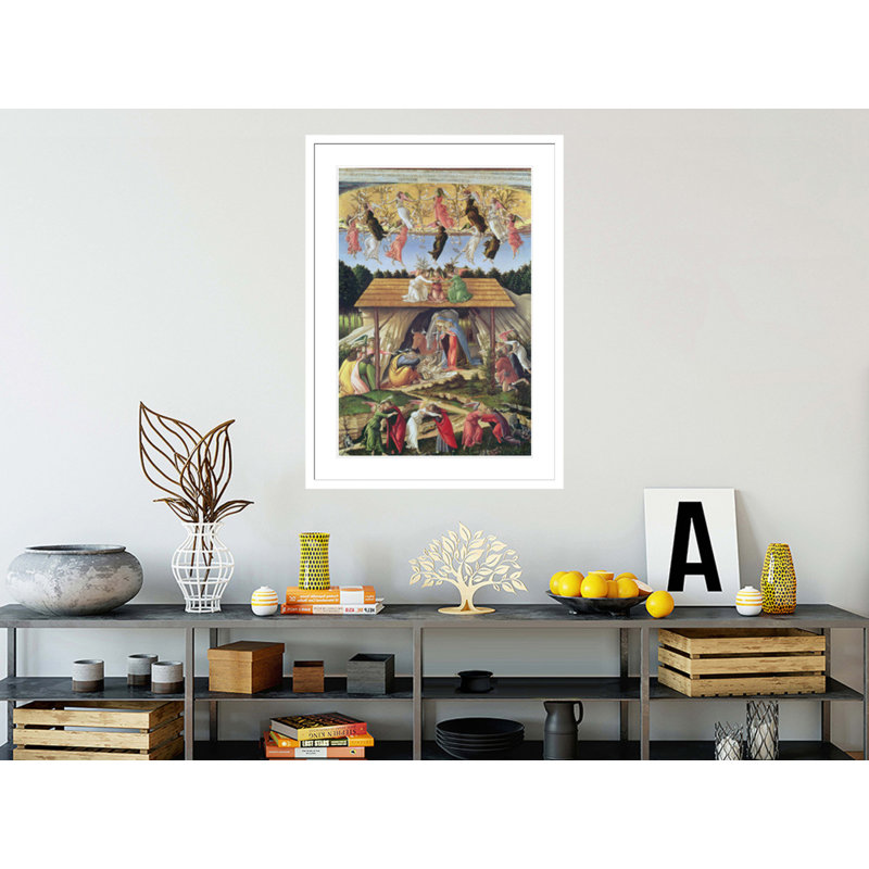 Mystic Nativité par Sandro Botticelli - Estampe numérique encadrée, 41.5" H x 30.25" W