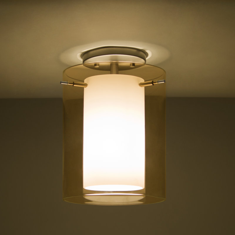 Plafonnier semi-encastré d’extérieur Morena, H 9,88 po x l 7,88 po x P 7,88 po, Fumée