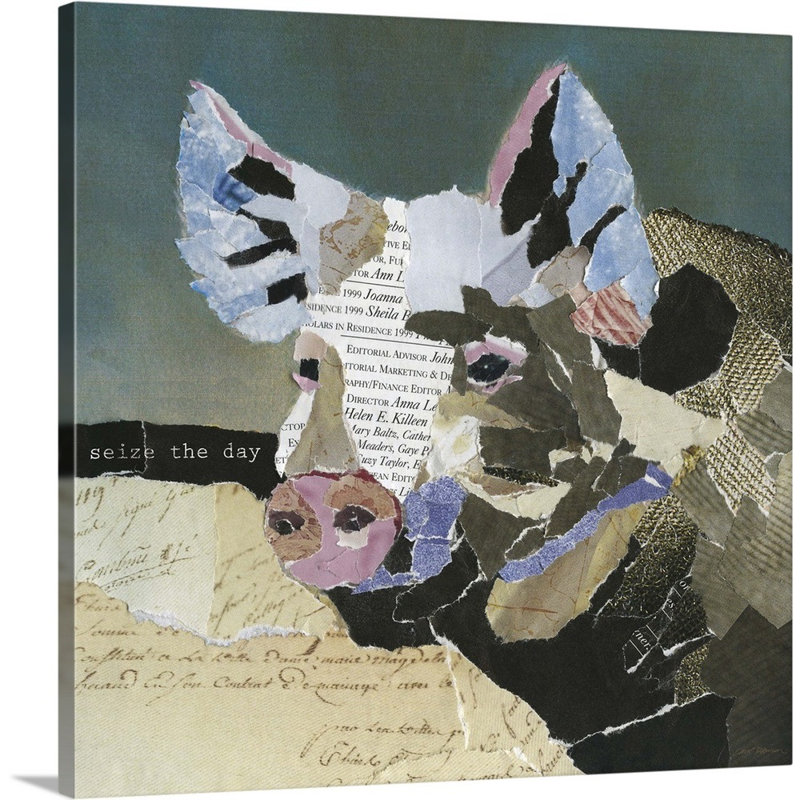 Cochon de campagne - Impression sur toile, Toile tendue, H 16 po x l 16 po x P 1,25 po