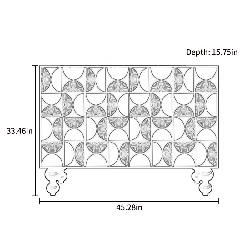Modern Simple Geometric Double-Door Accent Cabinet