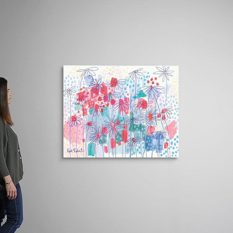 Reproduction d’art sur toile, "Sweet as a Daisy" par Kait Roberts, H 36 po x l 45 po x P 1,25 po, Toile tendue