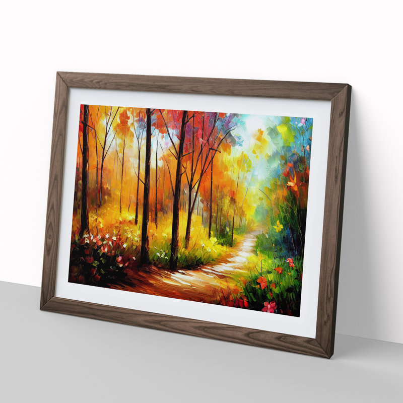 Magical Forest Vol.1 Abstract - Framed Print, 46cm H x 64cm W x 2cm D, Walnut