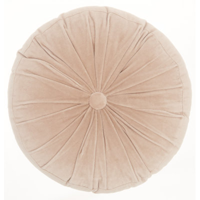 Light Pink Tufted Round Throw Pillow