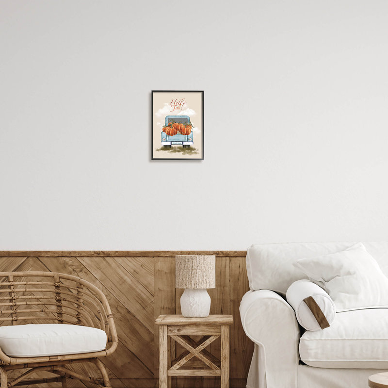 Hello Autumn Seasonal Autumn at-106, Giclée encadrée noir minuit, H 14 po x l 11 po x P 1,5 po
