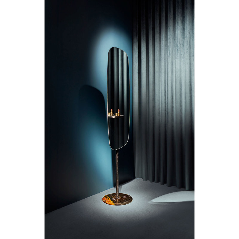 Elongated Mirror, Brown/Gray