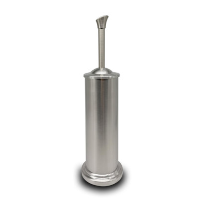 Indecor Home Stainless Steel Toilet Bowl Brush with Holder Metal Bathroom Cleaning Set Rustproof Hygienic Durable Modern Design