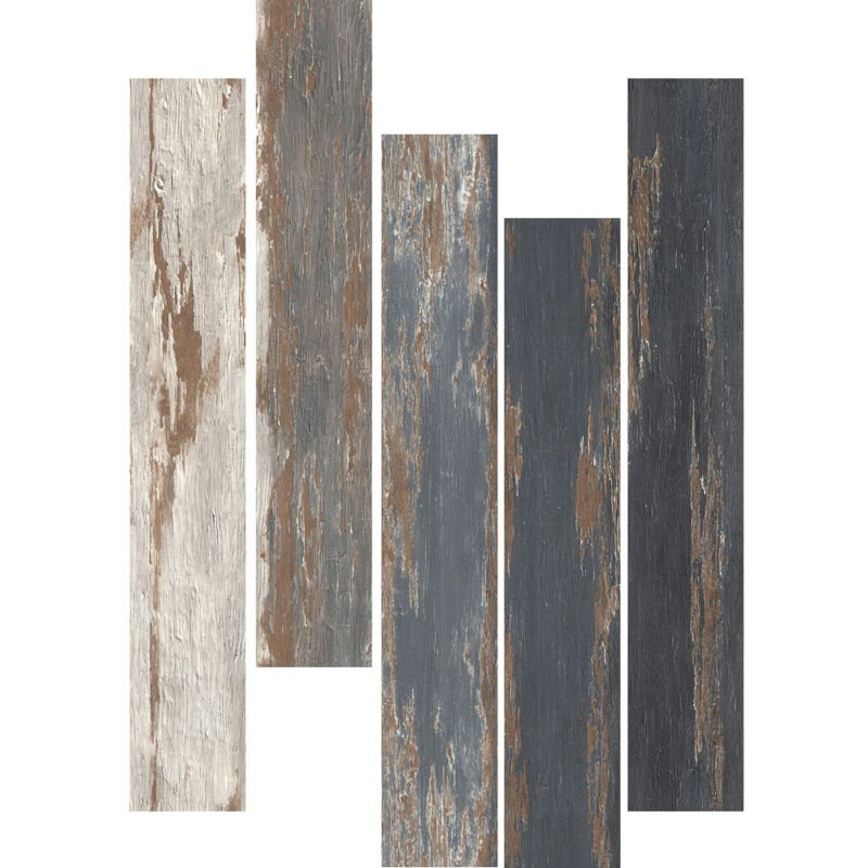 Colors Glue Down Floor and Wall DIY Multi-Tonal Style 6" x 36" x 2mm Luxury Vinyl Plank, Navy Blue Ocean