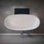 Baignoire autoportante en résine 65 po en pierre, baignoire de luxe à surface solide avec trop-plein encastré et bonde escamotable, baignoire autoportante élégante autoportante en blanc mat