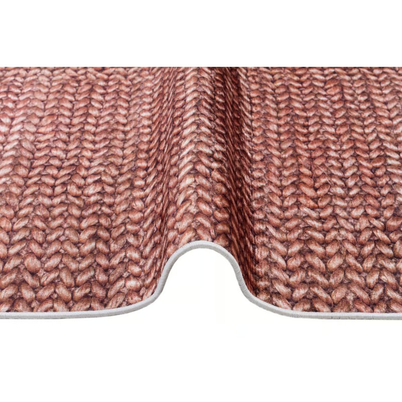 Tapis de couleur brune Gabrielle, Tapis de couloir 3 pi 3 po x 9 pi 10 po