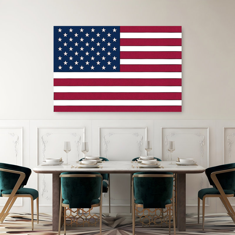 American Flag Abstract Contemporary Landscape Nature Wall Art Print 1 Piece Wrapped Canvas Wall Art, 152.4cm H x 101.6cm W