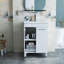 Meuble-lavabo de 24 po avec lavabo, portes doubles avec charnières à fermeture en douceur, armoire de salle de bain avec tablette ajustable, poignée en métal, lavabo en céramique, pieds argent réglables