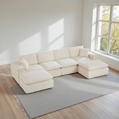 Wilroy 6 - Modules Upholstered Sectional With Cushions & Pillows, No Assembly Required Modern Chenille Cloud Sofa, Free Combination, Compression Packa by Latitude Run