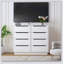 Commode en bois blanc avec 8 tiroirs spacieux, parfaite pour le rangement dans la chambre à coucher et le salon, avec rangement de grande capacité de 47,2 po de largeur