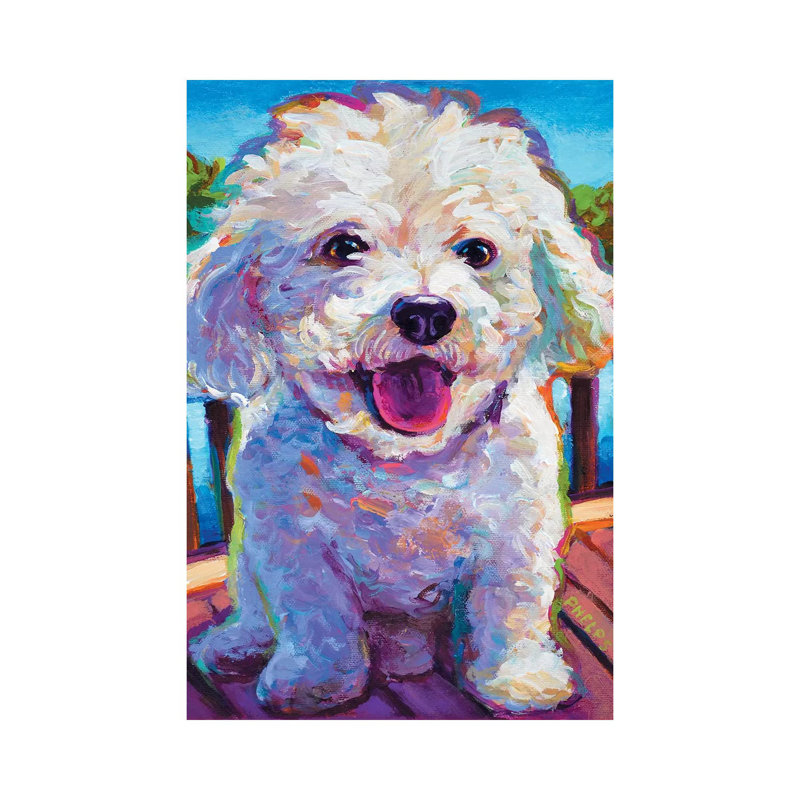 " Bichon Frise " by Robert Phelps, Wrapped Canvas, 18" H x 12" W x 1.5" D