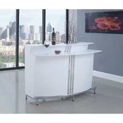 Marialice Lacquer and Leatherette Mini Bar Orren Ellis Color: White