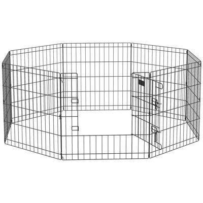 24 Pet Dog Playpen Puppy Cage Eight-Panel Metal Fence Run Garden