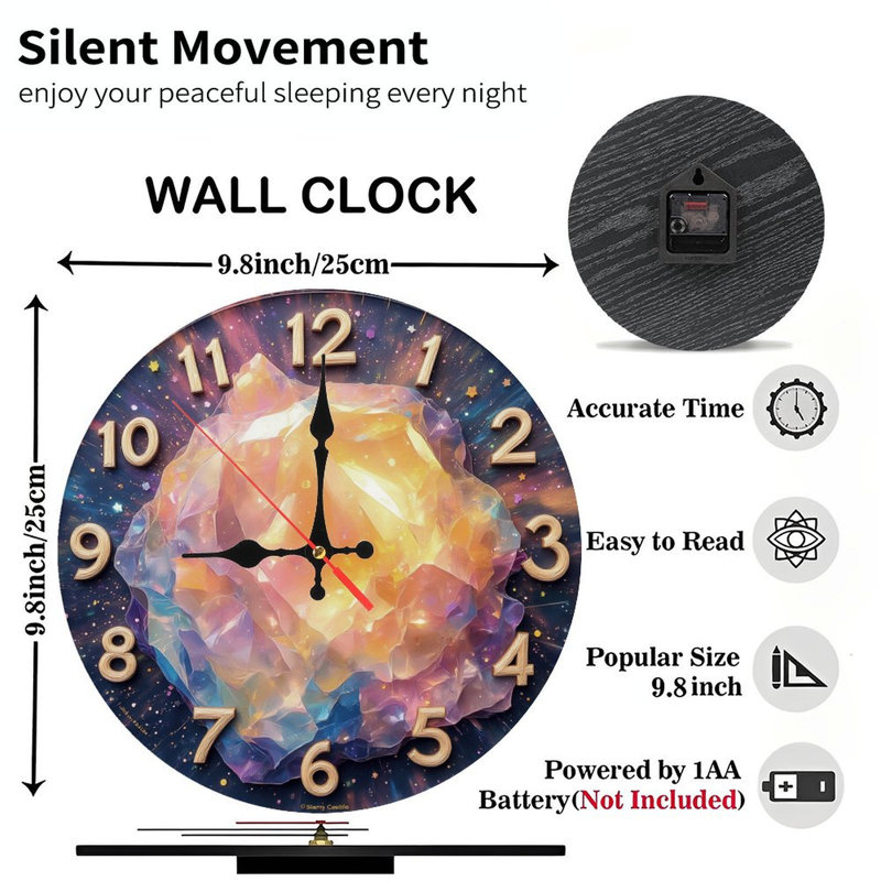 Horloge en cristal cosmique