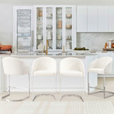Chylee 26'' Boucle Upholstered Counter Stool