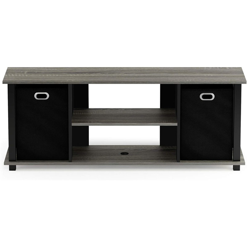 Econ Entertainment Center, French Oak Grey/Black/Black