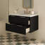 Meuble-lavabo mural simple 36 po avec comptoir à quartz blanc Carrara de 1,5 po Mulloy-1391608028-1391608029