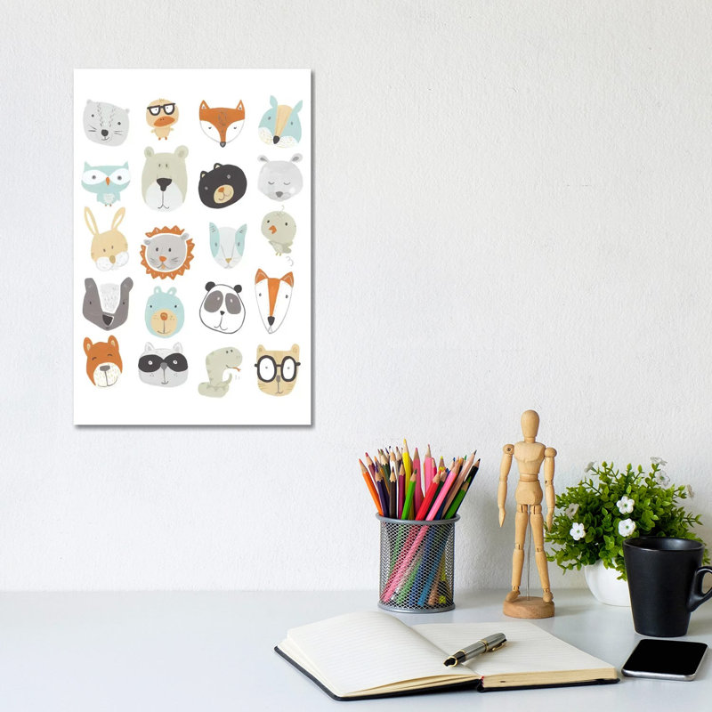Friendly Faces by June Erica Vess - Wrapped Canvas Print, 20.32 cm H x 30.48 cm W