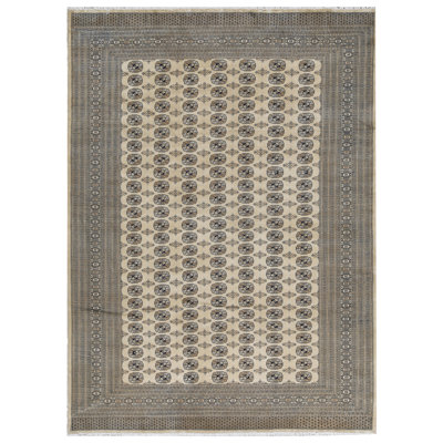 Tapis beige noué à la main de haute qualité