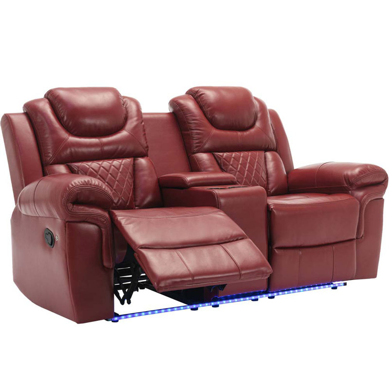 Canapé inclinable 73,2 po Cheon, Rouge