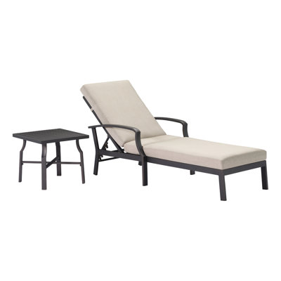 SeeHill Pool Lounge Chair, Aluminum Outdoor Chaise Lounge with Thick Cushion, Outdoor Lounger Pool Furniture with 6-Position Adjustable Backrest, Pati by Latitude Run