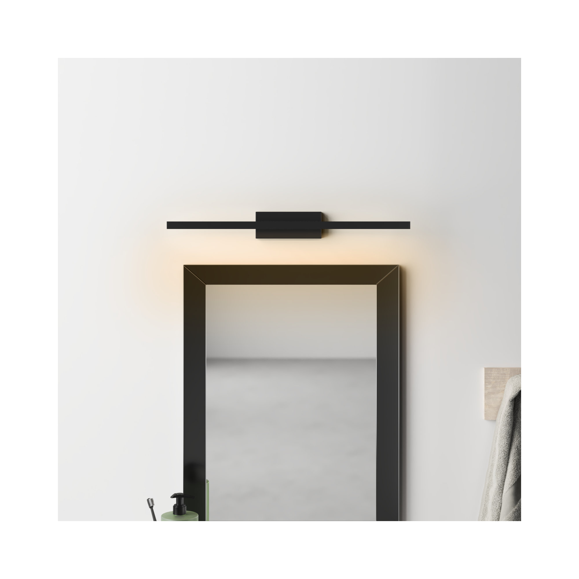 Rochelle Single Dimmable LED Bath Bar, Black, 3000K