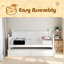 Lit de jour simple en bois avec lit gigogne simple (blanc)