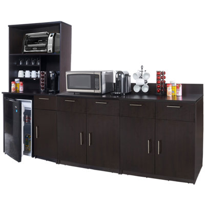 Commercial Grade Coffee Kitchen Lunch Room Cabinets Fully Assembled 108"W x 75"H  4 pc
