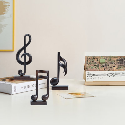 3 Pieces Music Note Sculptures For Home Decor Shelf Decor