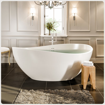 63'' x 37.5'' Soaking Solid Surface Bathtub