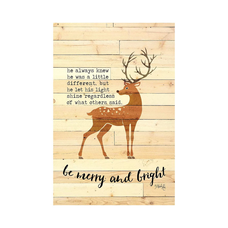 Be Merry And Bright Deer by Marla Rae - Wrapped Canvas Print, 20.32 cm H x 30.48 cm W