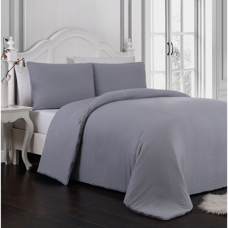 Comforter, King Comforter + 2 King Shams, Gray